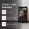 IRIS USA 5-Shelf Heavy Duty Plastic Storage Shelves, 500lb Capacity,