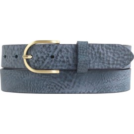 BELTINGER Women's Belt Made of Soft Full Cowhide Leather Vintage Look 3 cm Leather Belt for Women 30 mm Narrow Belt Used Look with Gold Belt Buckle, Navy, gold