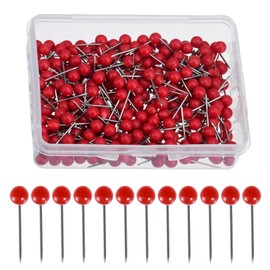 200 Stück Pins,Rot Pinnnadeln,Nadellänge 15 mm, Kopfdurchmesser 4 mm Stecknadeln mit Kopf,Rundkopfnadeln,Karte Nagel Pinnadeln,für Basteln,Nähen Säumen,Craft,Komponenten,Dekoration,Bürobedarf.