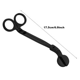 Tijeras con clip para el corazón de la vela 1Pcs Fashion Plating Clip para el corazón con vela de acero inoxidable Wick Trimmer Scissors Tool 17.5cm (Negro)