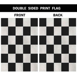 AOYEGO Checkered Garden Flag 12.5x18 Inch Vertical Double Sided Black and White Buffalo Check Plaid Yard Garden House Flag for Outdoor Indoor Decoration