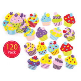 Baker Ross AR195 Cupcake Foam Stickers for Children Creative Art Supplies & Decorations (Pack of 120)