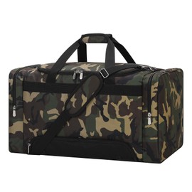 LONALIA 24 inch Gym Duffle Bag with Shoe Compartment - 55L Mens Gym Bag for Sport Travel Workout-Camo