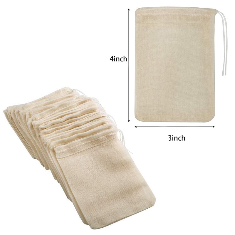 ICEYLI 30 Pcs 4 x 3 Inches Natural Unbleached Cotton