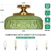 Lamomo Semi Flush Mount Ceiling Light, Upgraded Larger Green Hallway
