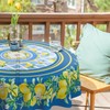 bnhjsdw Blue Lemon Outdoor Tablecloth with Umbrella Hole for Round