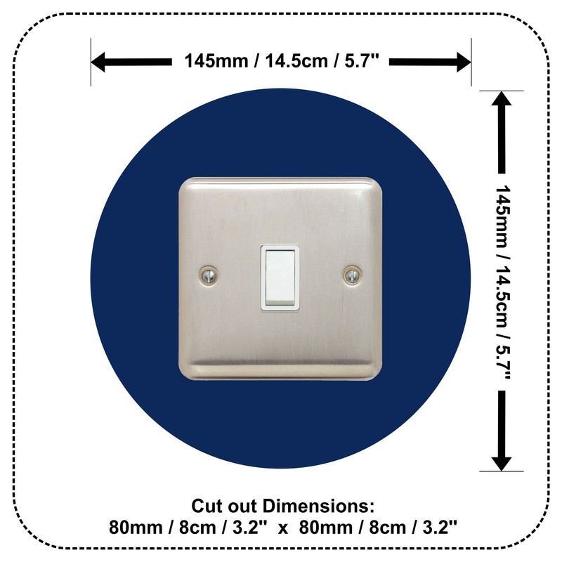 ewolds single LIGHT SWITCH SURROUND | Round | Acrylic Back