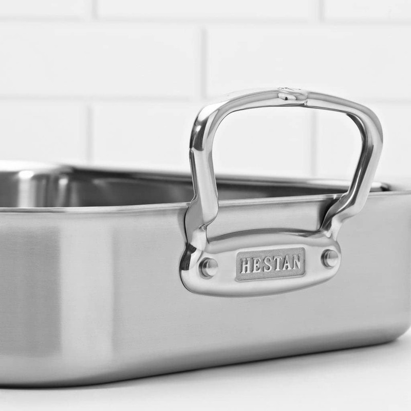 Hestan - Stainless Steel Classic Roaster with Rack, Induction Cooktop