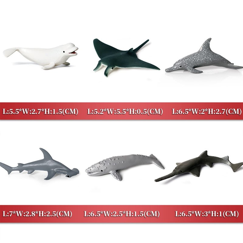 Megalodon Great White Shark, Sea Animals, Fish, Animal Set, 11