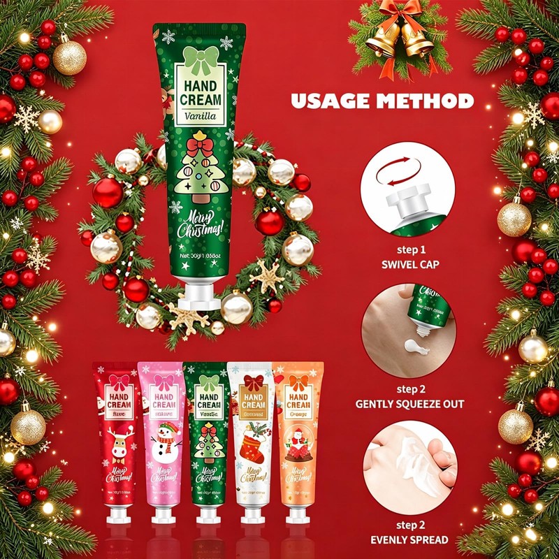 5Pack Christmas Hand Lotion Gift Set,Moisturizing Hand Cream,Mini Gift
