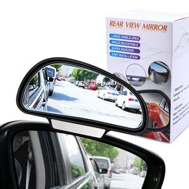Car Blind Spot Mirrors(5.12 * 2.75in), Adjustable Auxiliary Universal Wide Angle Mirror for Universal Car SUV Mirrors Strong Adhesive HD Glass Mirror Frame Thickness Less than 5MM (R)