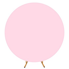 7.2FT Pink Round Backdrop Cover Circle Arch Backdrop Cover Machine Washable Round Fabric Photo Background for Photography Party Birthday Wedding Baby Shower Home Decorations