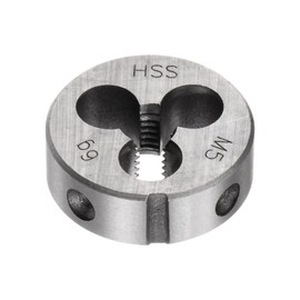 sourcing map Round Threading Dies, Metric M5 x 0.8 Thread (Right Hand), High Speed Steel (HSS) Screw Cutting Die Repair Tool