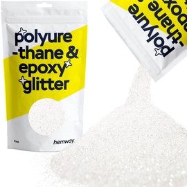 Hemway Polyurethane & Epoxy Glitter - White Iridescent | Fine Metallic Flake Sequins for Resin Crafts | Craft Supplies for Tumblers, Candles, Coasters, Glass & Floor Art Decoration | 100 g