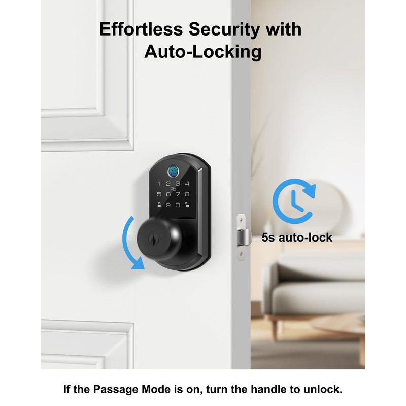 Keyless Entry Smart Door Lock with Knob, Anyfirm Keypad Digital