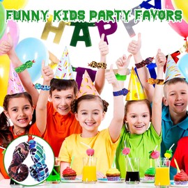 Pack of 16 Snap Bracelets, Snake Strike Bracelets, Reptile Party Favours, Snake Snap Bracelet, Blow Bracelets, Filled Snap Bracelets, Fuzzy Animal Blow on Bracelet for Children, Polyester material