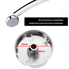 SING F LTD Pop Up Bath Control Knob Bathtub Drain Rotating Knob Bathtub Drain Overflow Cover Accessories 75mm x 23mm, Hole Diameter 10mm