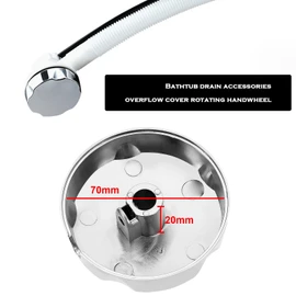 SING F LTD Pop Up Bath Control Knob Bathtub Drain Rotating Knob Bathtub Drain Overflow Cover Accessories 75mm x 23mm, Hole Diameter 10mm