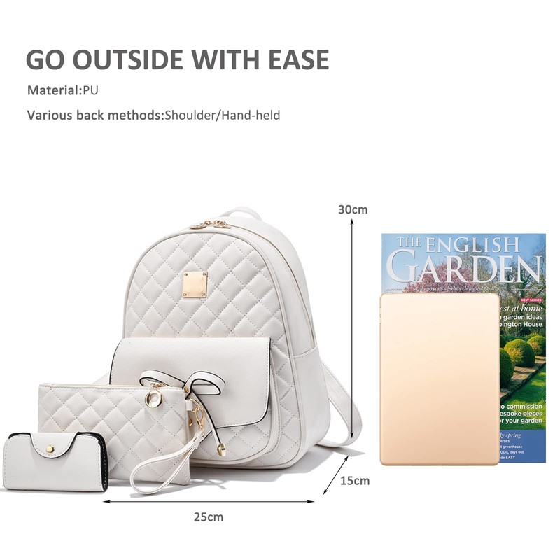 NICOLE & DORIS Backpack Women's Small Backpack and Handbag 3-Piece