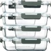 Glass Meal Prep Containers with Lids, Glass Food Storage Containers,