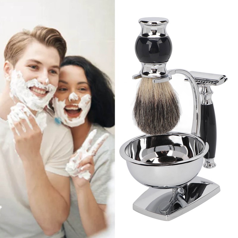4 in 1 Soap Beard Brush Kits Brush Bowl Holder