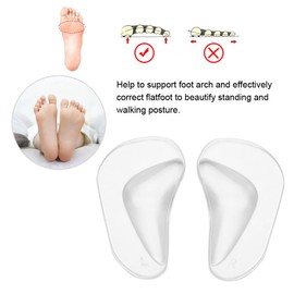 Plantilla de Soporte de Arco, Insertos de de Pie de Silicona Cojín de Soporte Plantillas de Zapatos Ortopédicos Reutilizables Almohadilla para Fascitis Plantar de Pies