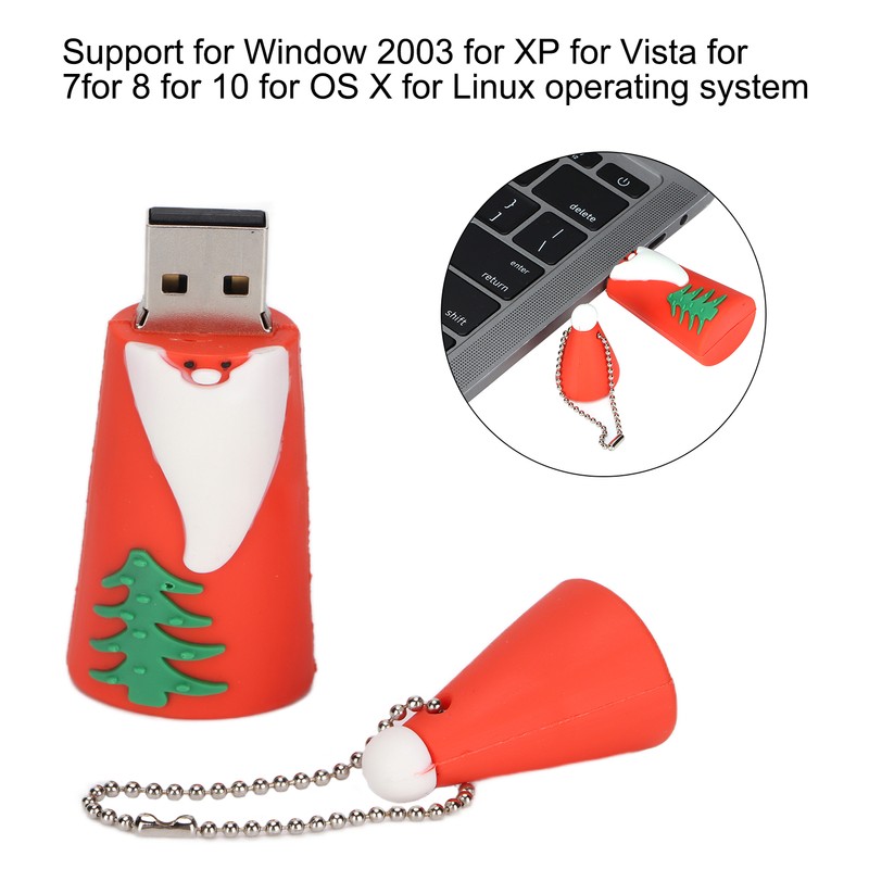 U Disk Durable Strong Compatibility Cute Santa Claus USB 2.0