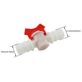 DGZZI Barbed Ball Valve 2PCS 3/4-Inch ID in-Line Ball Valves Shut-Off Switch Hose Barb Connectors with Hose Barb for Drip Irrigation and Aquariums White