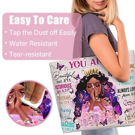 Emeuzie Black Tote Bag for Women and Girls, One Size, Polyester, Water-Resistant, Queen Pattern