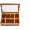 RoyalHouse Big Natural Bamboo Tea Box Storage Organizer, 8 Compartments