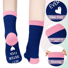 DTUIEUI Sister Gifts for Sisters Adults,Big Sister Birthday Christmas Valentines Galentines Graduation Leaving Work Gifts from Sister Presents for Sisters from Brother,Funny Socks
