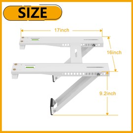 LBG Products Window Air Conditioner Bracket,Heavy Duty AC Support with 2 Arms,Up to 200lbs,Fit 5,000-22,000 BTU AC Units,Easy to Assemble Window AC Brackets