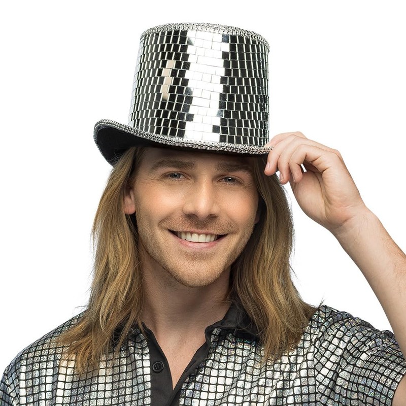 Boland 00746 Disco Hat Headpiece for Adults, Glitter Hat Ideal