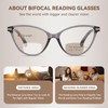 AABV Cat Eye Bifocal Reading Glasses for Women Men Readers,Blue