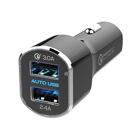 Kashimura NAJ-554 DC-5.4A - Reversible USB 2 Ports, QC3 Automatic Assignment, USB Car Charger, Distributor, Compatible with 12V/24V Vehicles
