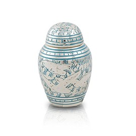Going Home Bronze Keepsake Urns - Extra Small - Holds Up to 5 Cubic Inches of Ashes - Blue Cremation Urn for Ashes