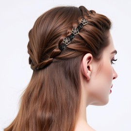 JSRQT 8 Stück Kolibri Haarspange Glitzernde Doppelschicht Geflochtene Haarklammer Kristall-Stein mit 3 Mini Kleinen Hair Clip Hairclip Haarspangen Strass Kristallblume für Damen Frauen Mädchen