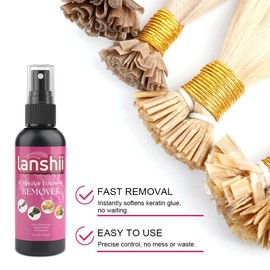 Lanshii 100ml UV Hair Glue Remover Strong Hot Melt Adhesive Dissolver for Keratin Extension Super Fast Remover for UV Curing Glue UV Lamp Hair Extensions Eyelashes Extensions