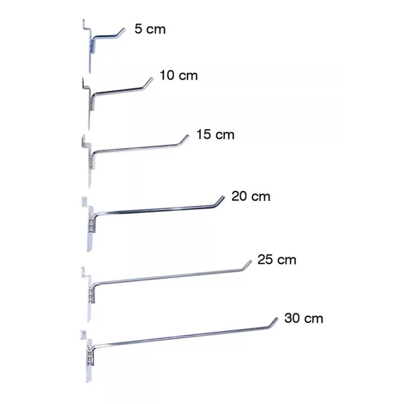 Exhivit Gancho Blister Cromo P/panel Ranurado 12 Pzs De 30