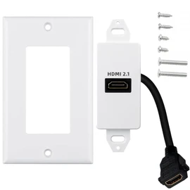 tunghey 2-Pack 2-Port 8K HDMI Wall Plate in White with 8K 60Hz and 4K 120Hz (HDMI Outlet, HDMI Wall Outlet, HDMI Box Supporting VRR, ALLM and HDR) (2Pack 2Port)