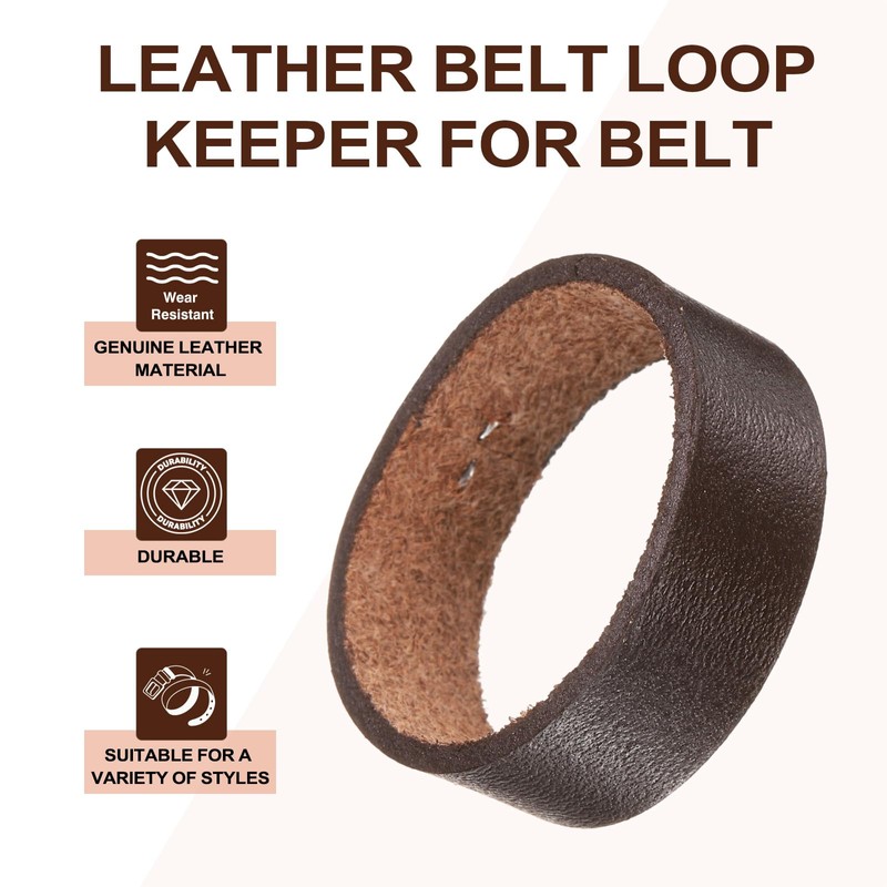 sourcing map 6 Pcs Leather Belt Loop Keeper, 4.3 Inch