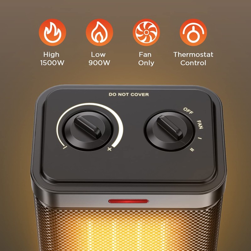 Space Heater for Indoor Use, 1500W Portable Electric Ceramic Heater,