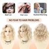 Webshaiy Platinum Blonde Wigs for Women, Short Curly Wavy Layered