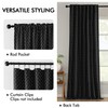 MIULEE Decorative Back Tab Linen Curtains with Geometric Pattern for