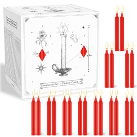Perkisboby 100 Pack Red Spell Chime Candles, 4 Inch Small Taper Candles for Rituals, Birthday Party, Witchcraft, Meditation, Wiccan Supplies, Prayer, Christmas & More