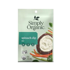 Simply Organic Spinach Dip Mix, Organic, 1.41 Ounce (Pack of 12)