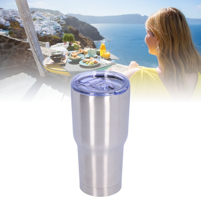 2‑Layer 30oz Vacuum Cup with Lid Reusable Stainless Steel Insulation