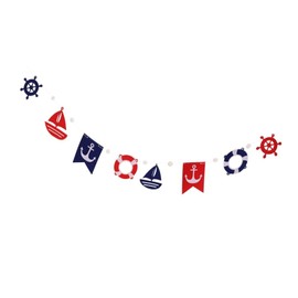 FFangBox,Nautical Banner Party Bunting Beach Hanging Sign for Summer Birthday Party Decor