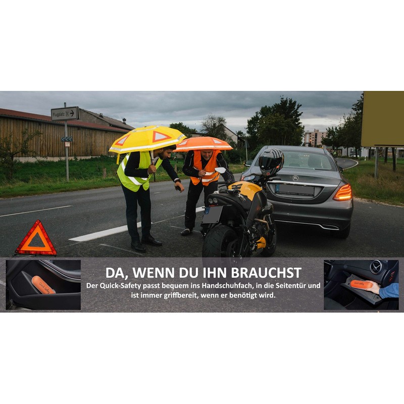 Quick Safety® Emergency umbrella safety umbrella for motorcycles and motorists