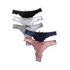 Verdusa Women's 5 Pack Bowknot Thongs Set Low Rise Ribbed